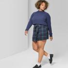 Women's Plus Size Cropped Mock Neck Pullover - Wild Fable Navy