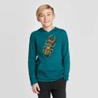 Boys' Long Sleeve Hooded T-shirt - Cat & Jack Blue