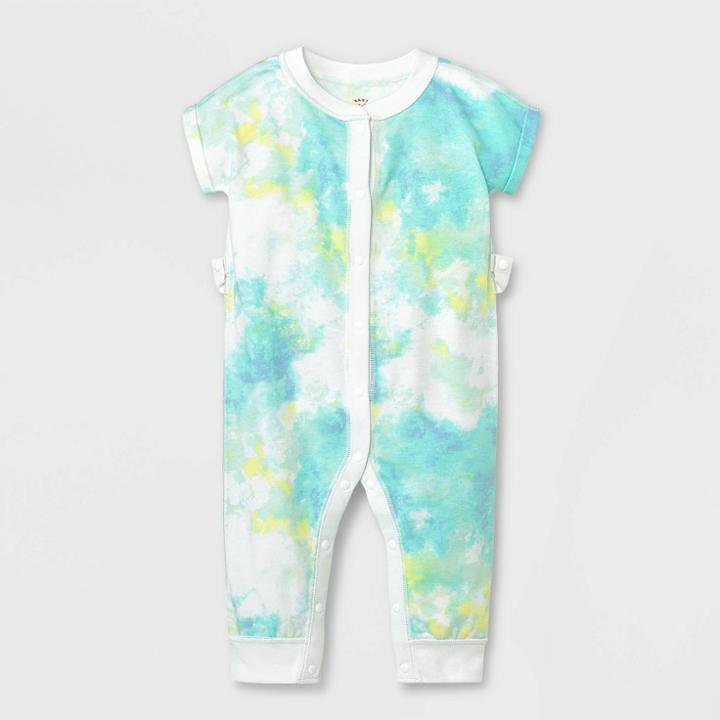 Baby Boys' Adaptive Tie-dye Snap Romper - Cat & Jack Green