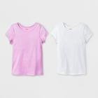 Toddler Girls' 2pk Adaptive Short Sleeve T-shirt - Cat & Jack White/pink