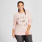 Women's Plus Size Rose And Shine Graphic Sweatshirt - Grayson Threads Pink