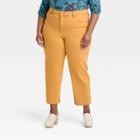 Women's Plus Size High-rise Slim Straight Pants - Ava & Viv Gold