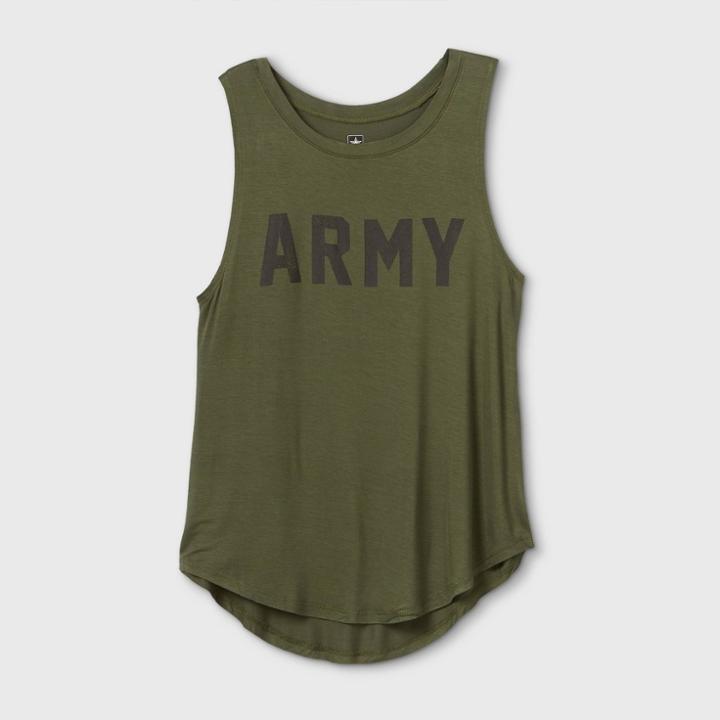 Grayson Threads Women's Army Star Graphic Tank Top - Green