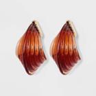 Ridged Hoop Earrings - A New Day Brown