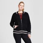 Women's Plus Size Boucle Bomber - A New Day Black X