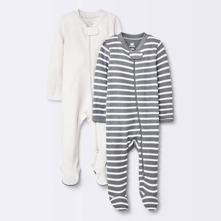 Baby 2pc Waffle Sleep N' Play - Cloud Island Gray