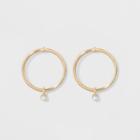 Circle Hoop Earrings - A New Day Pearl/gold