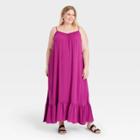 Women's Plus Size Sleeveless Floating Dress - Ava & Viv Purple