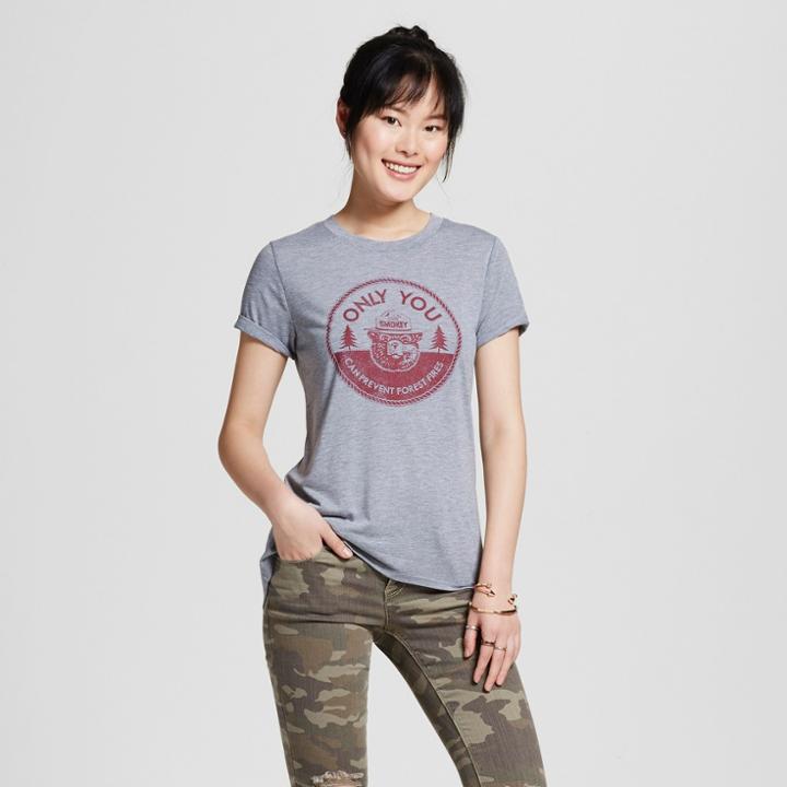 Women's Smokey Bear Graphic T-shirt Gray