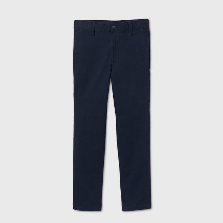 Boys' Flat Front Stretch Uniform Straight Fit Pants - Cat & Jack Navy