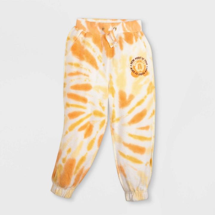 Boys' Disney Mickey Mouse Dwell Well Tie-dye Jogger Pants - Orange 4 - Disney