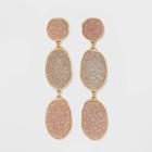 Sugarfix By Baublebar Tri-tone Druzy Drop Earrings - Champagne/light Gray, Women's, Beige/light Gray