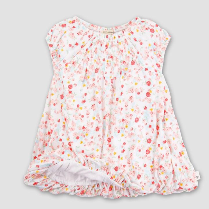 Burt's Bees Baby Toddler Girls' Floral Cap Sleeve Tunic Dress - Multicolored 6x, Girl's,