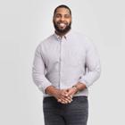 Men's Tall Standard Fit Striped Long Sleeve Button-down Shirt - Goodfellow & Co Violet Mt,