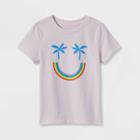 Toddler Boys' Tropical Smiley Face Graphic Short Sleeve T-shirt - Cat & Jack Lavender