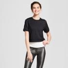 Women's Cropped Mesh Spacer T-shirt - Joylab Black