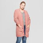 Women's Plus Size Chenille Cardigan - Ava & Viv Blush
