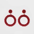 Sugarfix By Baublebar Lustrous Beaded Hoop Earrings - Burgundy, Women's, Red