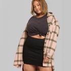 Women's Plus Size High-rise Seamed Mini Jean Skirt - Wild Fable Black