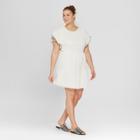 Women's Plus Size Short Sleeve Tiered Mini Dress - Who What Wear White X