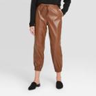 Women's High-rise Ankle Length Jogger Pants - A New Day Brown