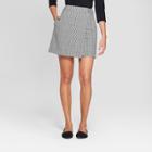Women's Plaid Menswear Wrap Skirt - A New Day Gray