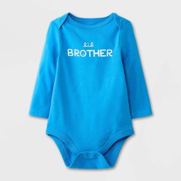 Baby Boys' 'lil Brother' Long Sleeve Bodysuit - Cat & Jack Blue Newborn