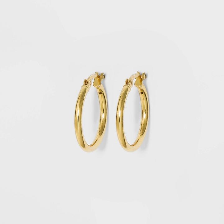 Sterling Silver Round Thin Hoop Earrings - A New Day Gold