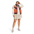 Women's Plus Size Sleeveless Puffer Vest - Anna Sui For Target Cream/orange 1x, Women's, Size: 1xl, Orange White