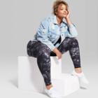Women's Plus Size High-rise Tie Dye Leggings - Wild Fable Black