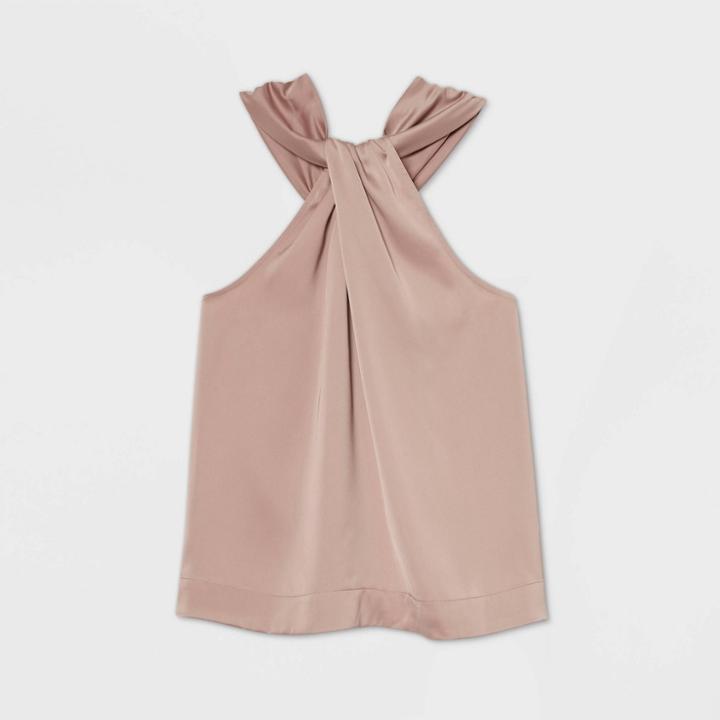 Women's Sleeveless Satin Top - Prologue Rose