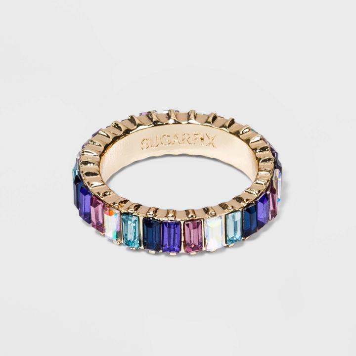 Sugarfix By Baublebar Baguette Blue Ombre Crystal Statement Ring - Blue