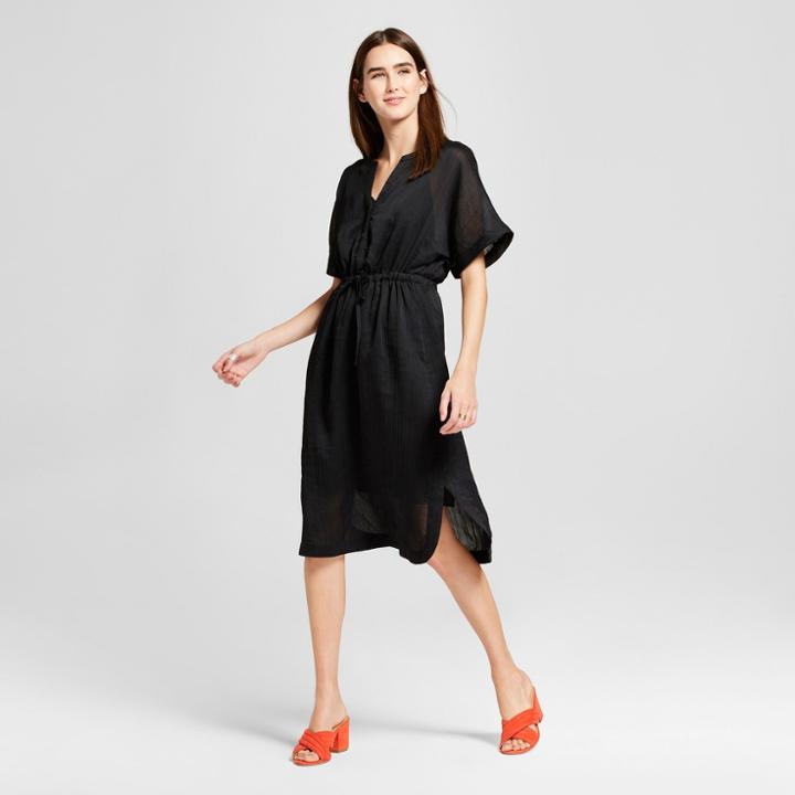 Women's Dolman Sleeve Shirt Dress - Mossimo Black
