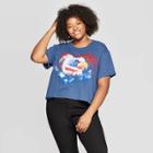 Women's Plus Size Short Sleeve Bald Eagle Cropped T-shirt - Freeze (juniors') - Blue
