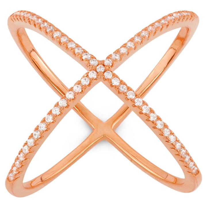 Tiara 0.32 Ct. T.w. Trend X Cubic Zirconia Ring In Rose Gold