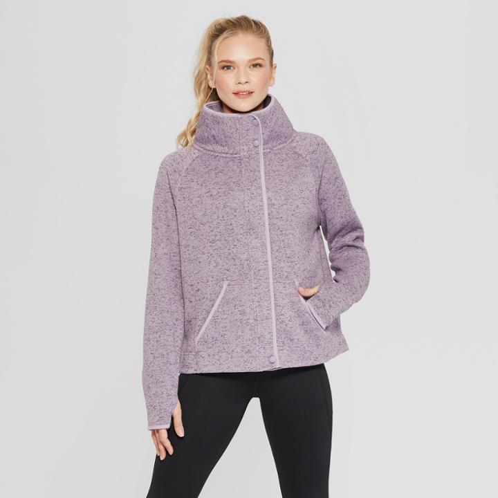 Women's Sweater Fleece Full Zip - C9 Champion Lilac Heather