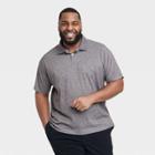 Men's Big & Tall Regular Fit Short Sleeve Performance Polo Shirt - Goodfellow & Co Heathered Black