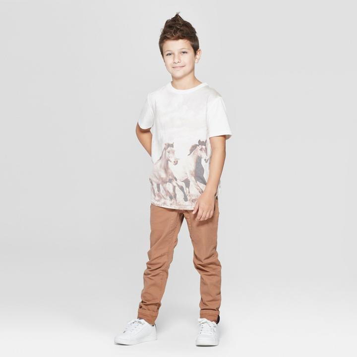 Boys' Short Sleeve Photo Real Horse T-shirt - Art Class Cream