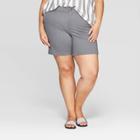 Women's Plus Size 7 Chino Shorts With Comfort Waistband - Ava & Viv Gray