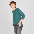Boys' Long Sleeve Heathered T-shirt - Cat & Jack Green