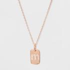 Sterling Silver Initial M Cubic Zirconia Necklace - A New Day Rose Gold, Size: Medium, Rose Gold -