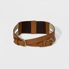 Women's Double Crossed Straps Stretch Belt - Universal Thread Black