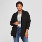 Women's Plus Size Shawl Open Cardigan - Universal Thread Black X