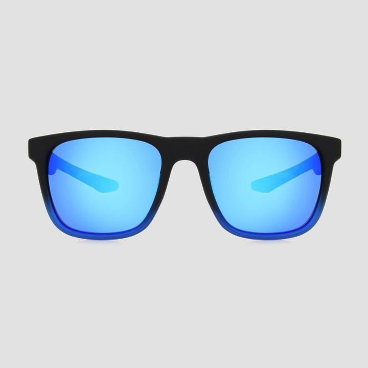 All In Motion Men's Rubberized Surfer Shade Sunglasses With Mirrored Polarized Lenses - All In