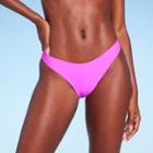 Women's Scoop Front High Waist High Leg Cheeky Bikini Bottom - Wild Fable Orchid Purple Xxs