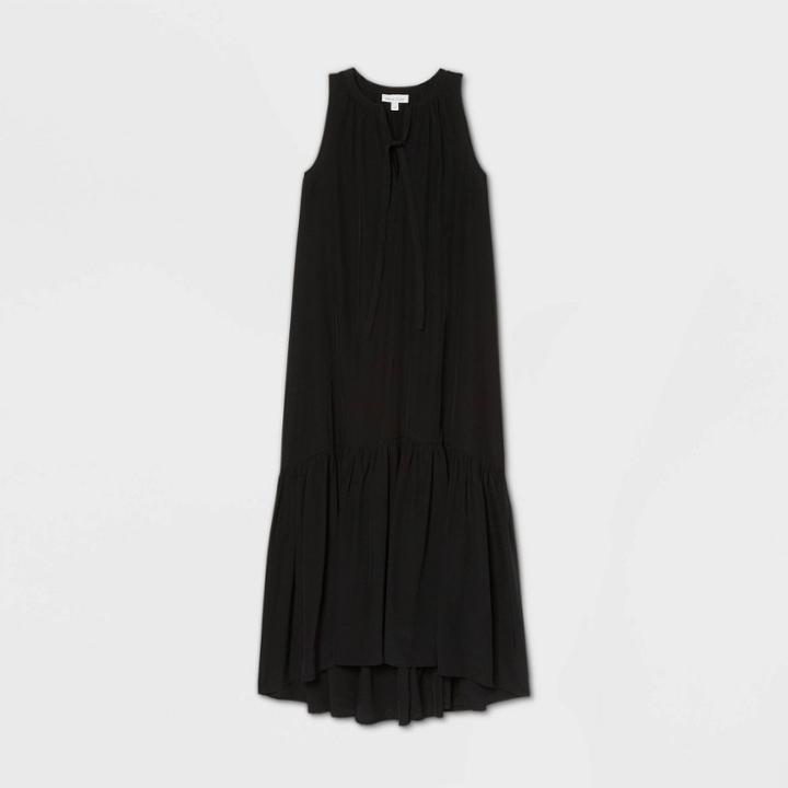 Women's Sleeveless Pleated Dress - Prologue Black