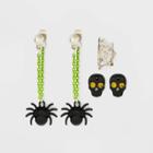 No Brand Halloween Spider Web Ear Cuff Skull And Spider Earring Set