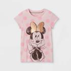 Girls' Minnie Mouse Cap Sleeve Graphic T-shirt - Light Pink Xs - Disney