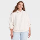 Women's Plus Size Sherpa Hooded Sweatshirt - Universal Thread Cream