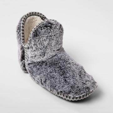 Gilligan & O'malley Women's Cozy Faux Fur Slipper Boot Gray